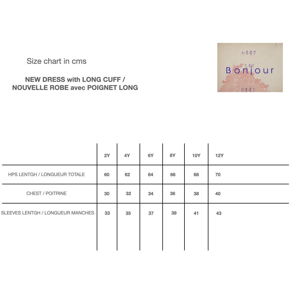 Bonjour FW21 Size charts - Lintott Shop