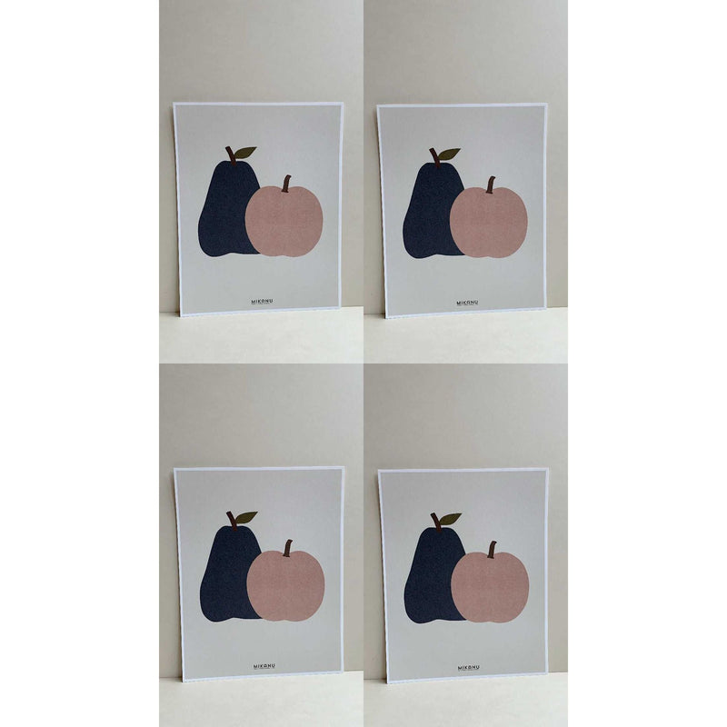 Mikanu Pear Apple Print, Noir - Lintott Shop