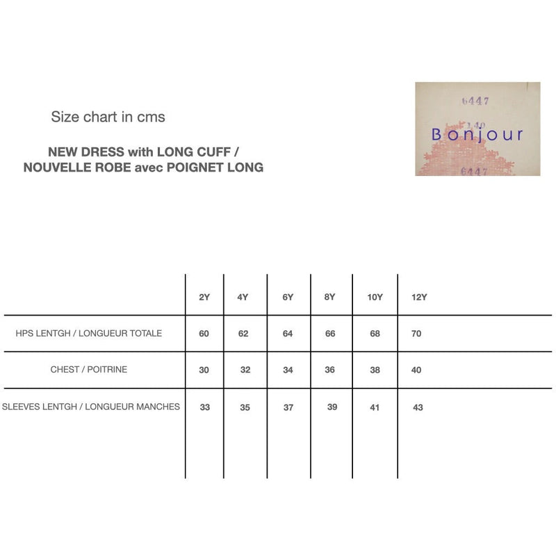 Bonjour FW21  Size charts - Lintott Shop