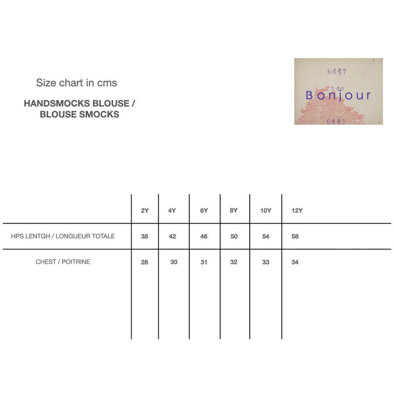Bonjour FW21  Size charts - Lintott Shop