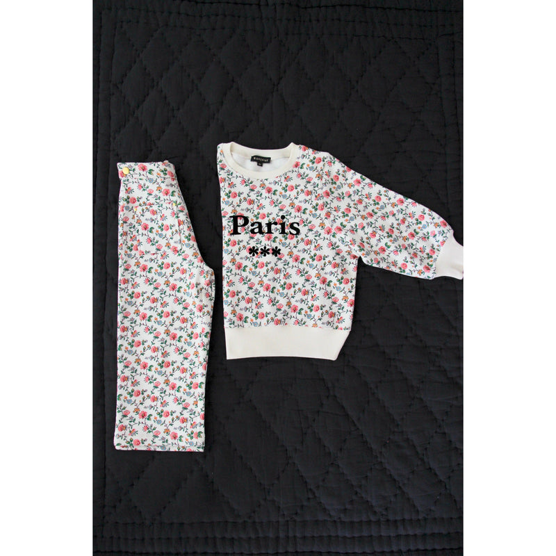 Bonjour Diary Paris logo ivory flower sweatshirt - Lintott Shop