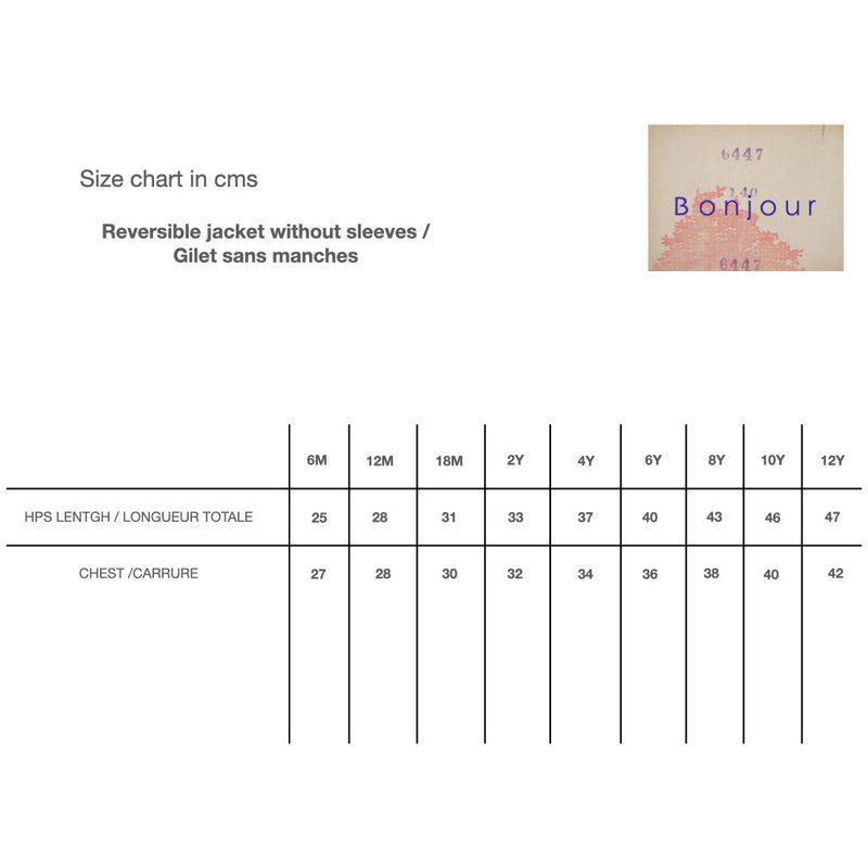 Bonjour FW22 Size charts, please use some sizes have changed - Lintott Shop