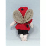 Ladybug Baby (miniature bendable hanging felt doll)  Fair, Red hair - Lintott Shop