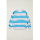 Kids Blue Stripe Oversized Sweatshirt - Lintott Shop