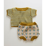 Knit Bloomer Set- Hemp Stripe/Clover Bloomer - Lintott Shop
