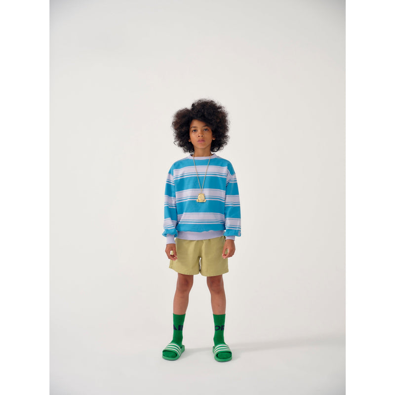 Kids Blue Stripe Oversized Sweatshirt - Lintott Shop
