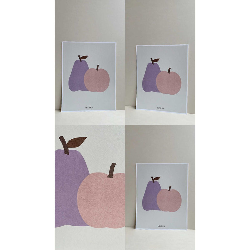 Mikanu Pear Apple Print,  Lavender - Lintott Shop