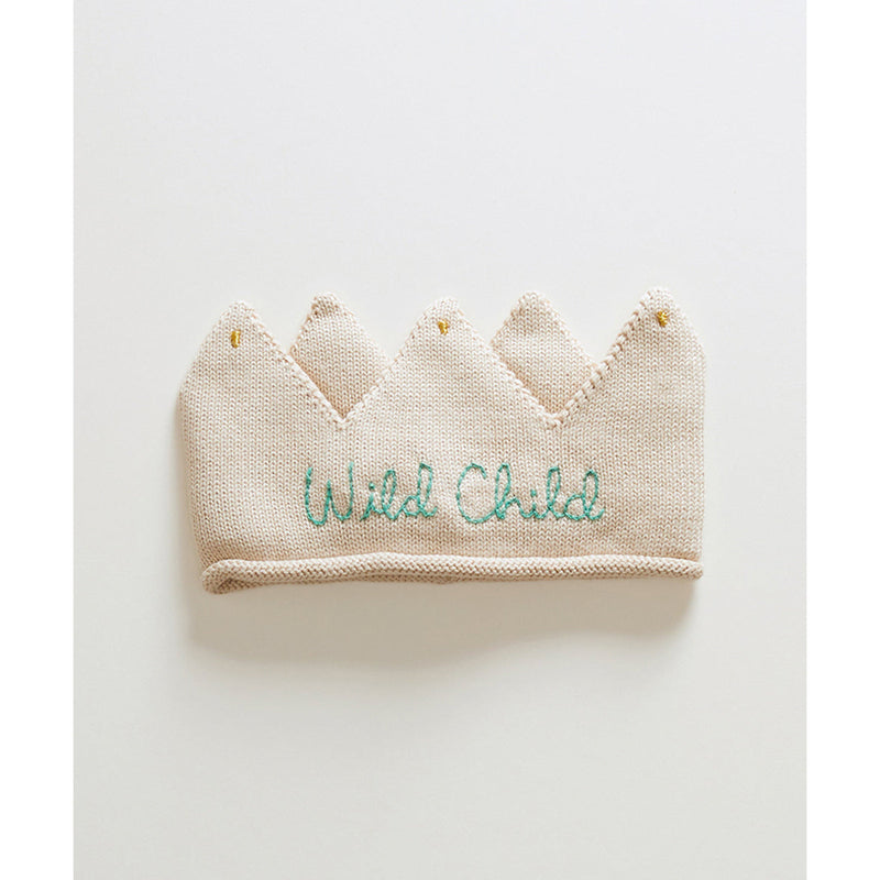 Embroidered Crown-Eggshell/Fern - Lintott Shop